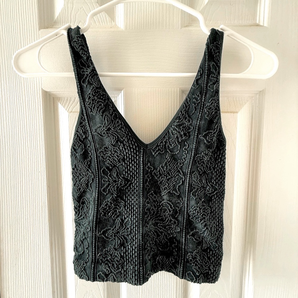 Urban Outfitters Forest Green Textured Knit Tank Top